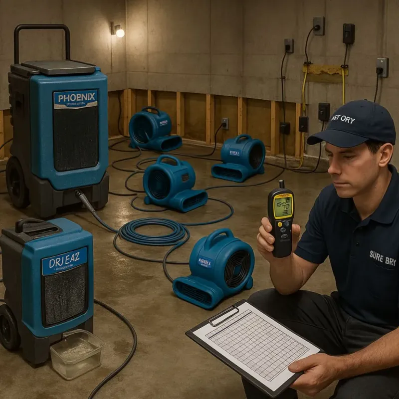 Structural Drying and Dehumidification process in Pine Lake Park, NJ
